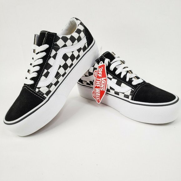 black and white checkered flame vans